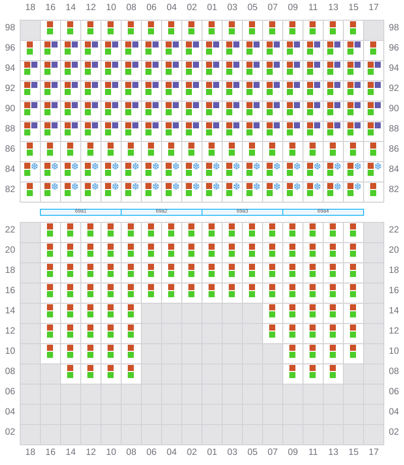 Bay 071 view and slots of MSC IVANA