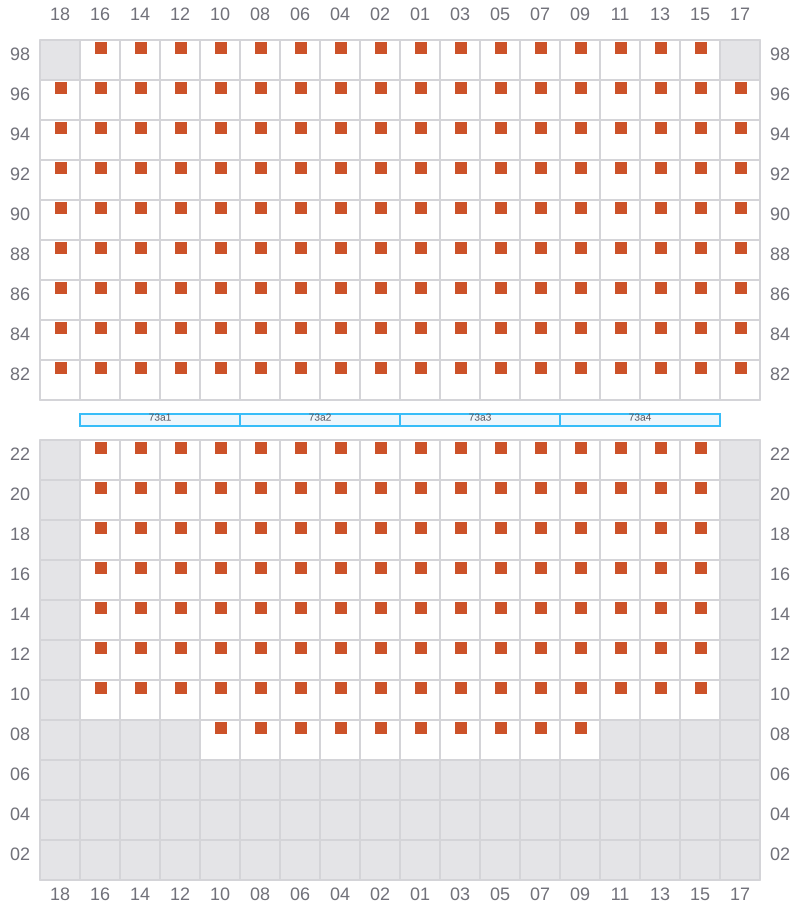 Bay 073 view and slots of MSC IVANA