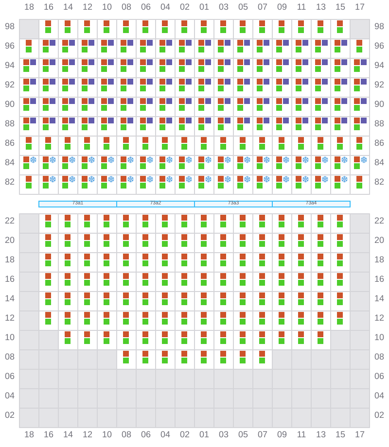 Bay 075 view and slots of MSC IVANA