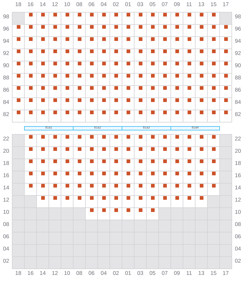 Bay 081 view and slots of MSC IVANA