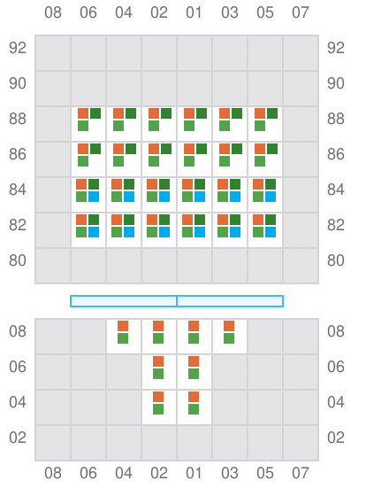 Bay 001 view and slots of CONTSHIP TEN