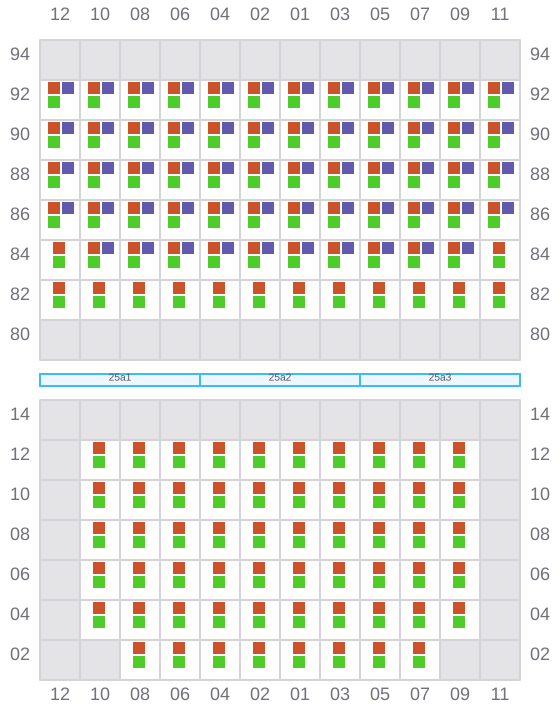 Bay 025 view and slots of CUSSLER