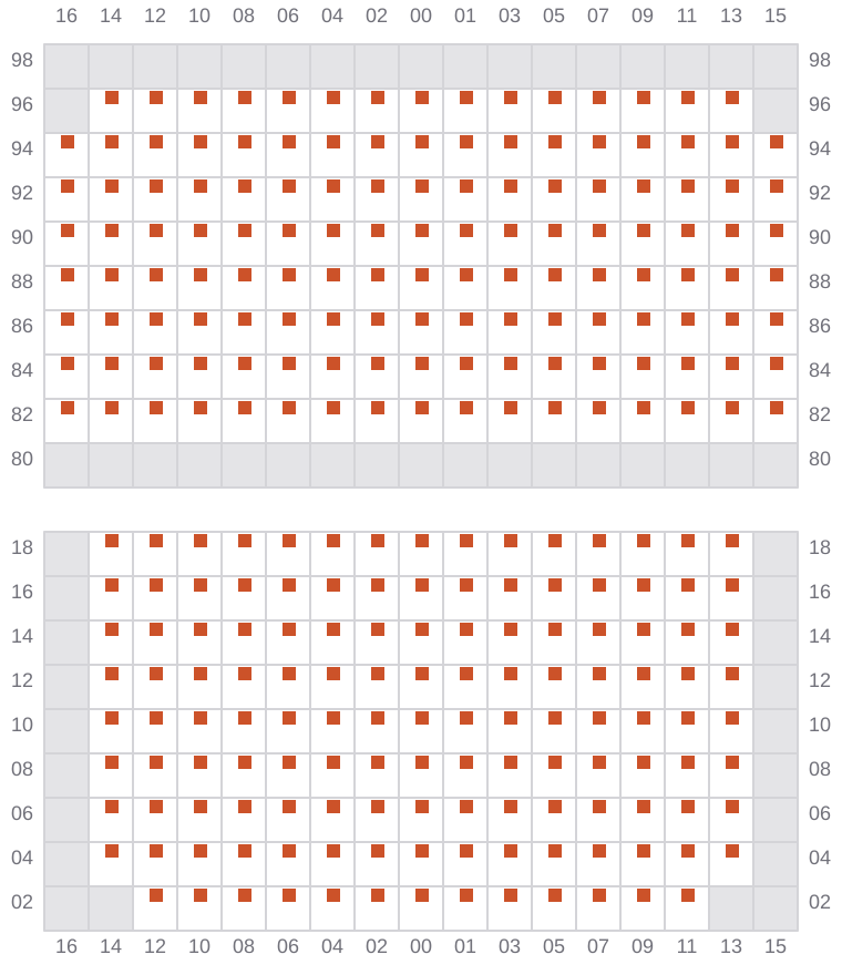 Bay 041 view and slots of MSC ARCHIMIDIS