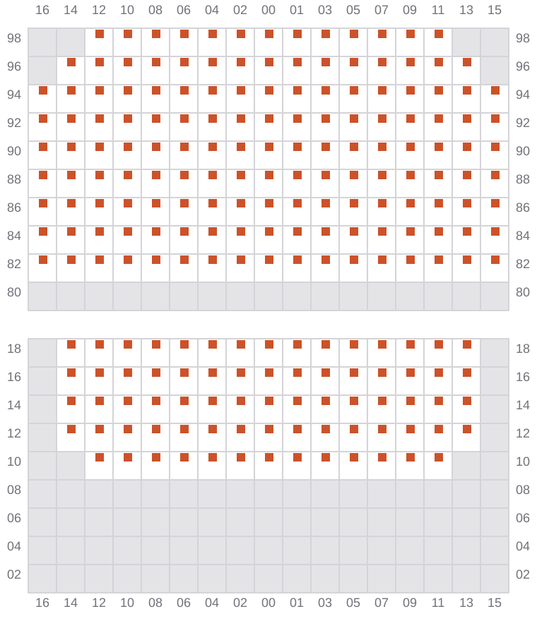 Bay 065 view and slots of MSC ARCHIMIDIS