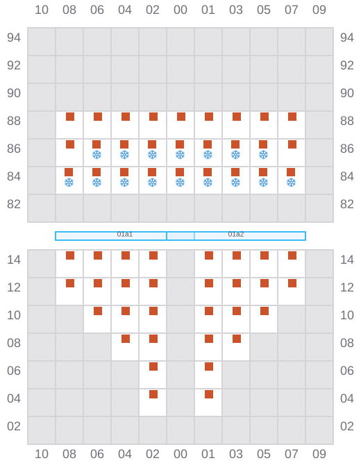 Bay 003 view and slots of HANSA FLENSBURG