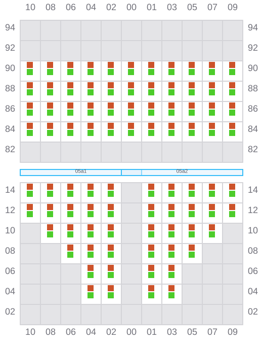 Bay 005 view and slots of HANSA FLENSBURG
