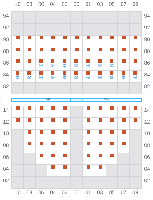 Bay 007 view and slots of HANSA FLENSBURG