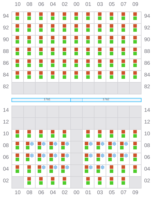 Bay 017 view and slots of HANSA FLENSBURG