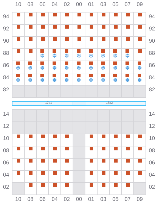Bay 019 view and slots of HANSA FLENSBURG