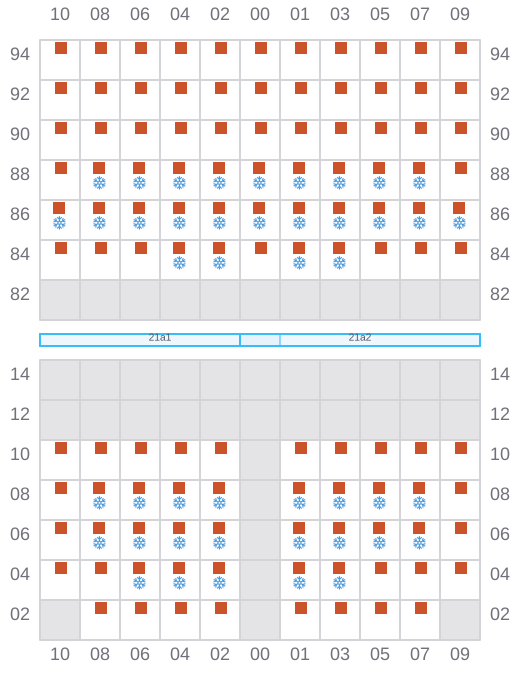 Bay 023 view and slots of HANSA FLENSBURG