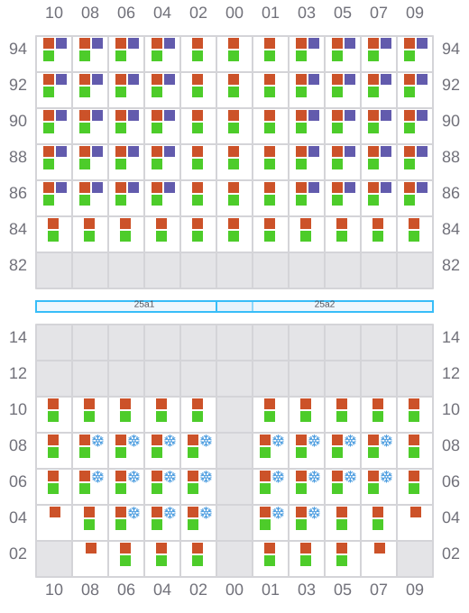 Bay 025 view and slots of HANSA FLENSBURG