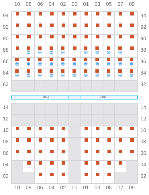 Bay 027 view and slots of HANSA FLENSBURG