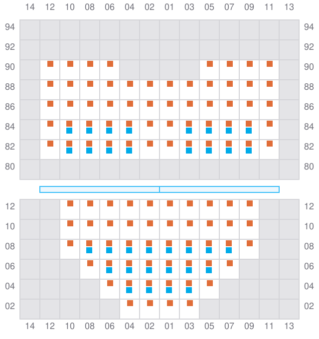 Bay 007 view and slots of MAERSK CHATTOGRAM