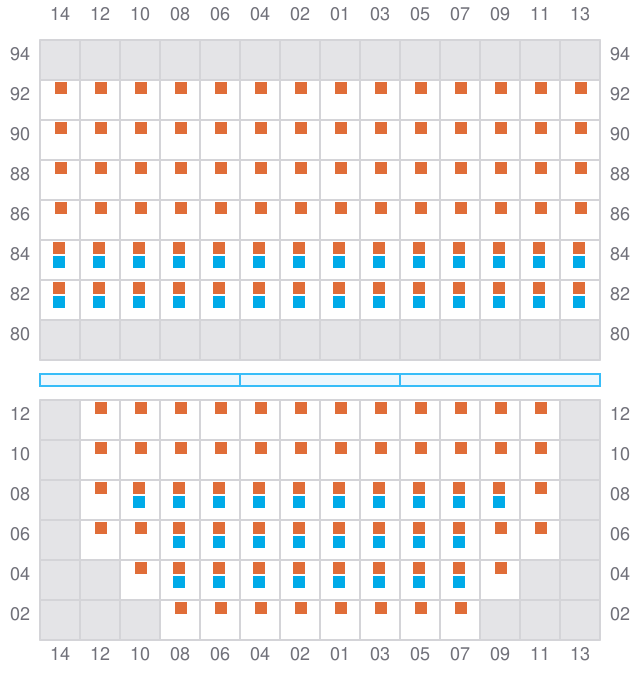 Bay 011 view and slots of MAERSK CHATTOGRAM