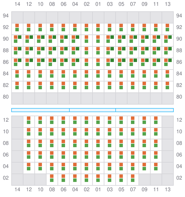 Bay 013 view and slots of MAERSK CHATTOGRAM