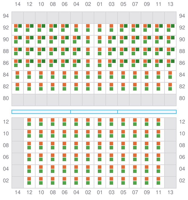 Bay 017 view and slots of MAERSK CHATTOGRAM