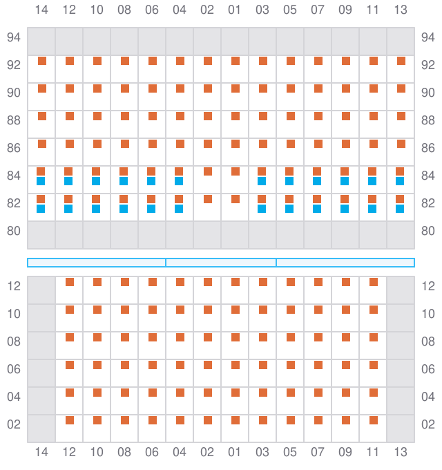 Bay 019 view and slots of MAERSK CHATTOGRAM