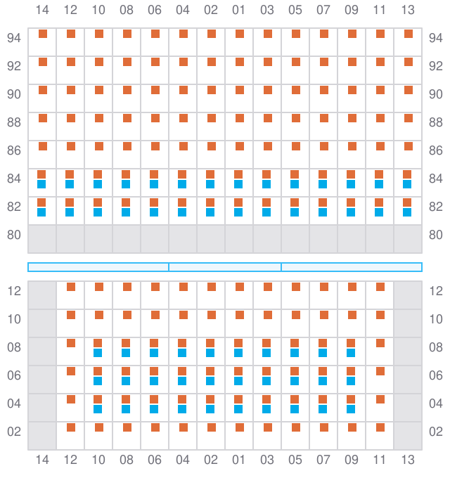 Bay 023 view and slots of MAERSK CHATTOGRAM