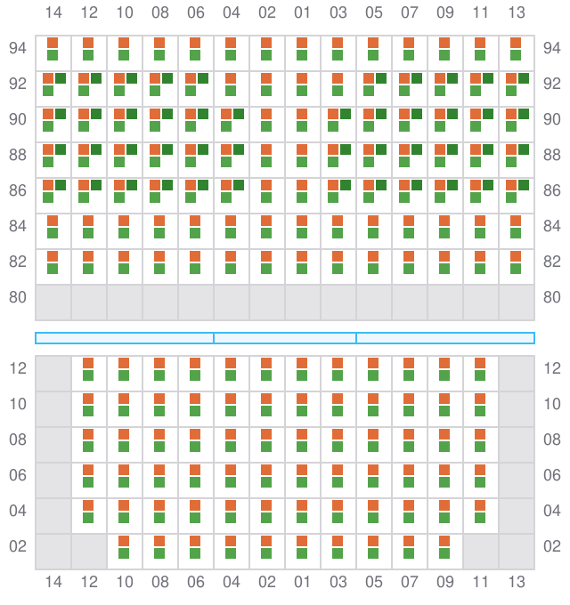 Bay 029 view and slots of MAERSK CHATTOGRAM