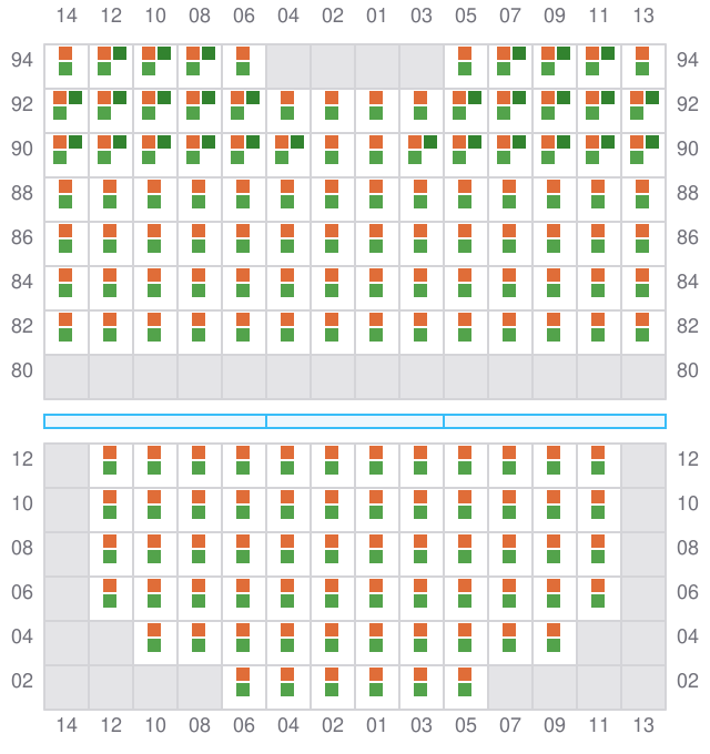 Bay 033 view and slots of MAERSK CHATTOGRAM