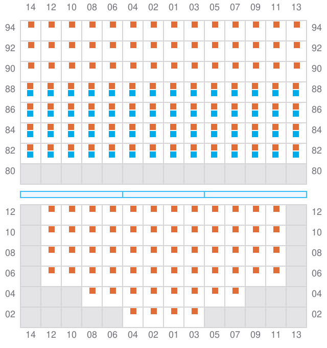 Bay 035 view and slots of MAERSK CHATTOGRAM