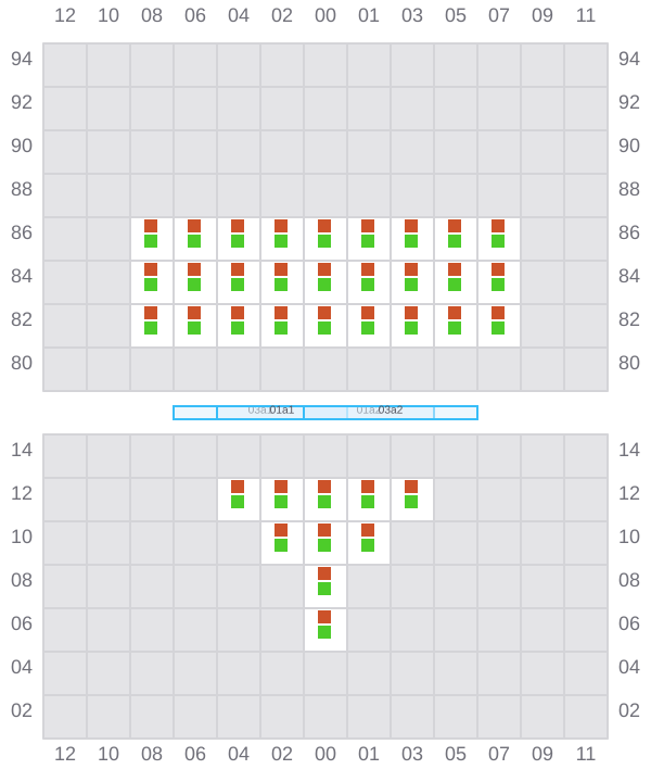 Bay 001 view and slots of CINZIA A