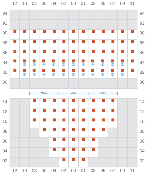 Bay 011 view and slots of CINZIA A
