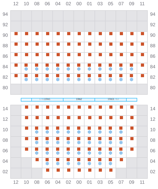 Bay 019 view and slots of CINZIA A