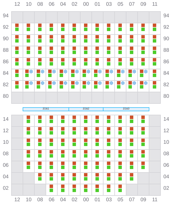 Bay 021 view and slots of CINZIA A