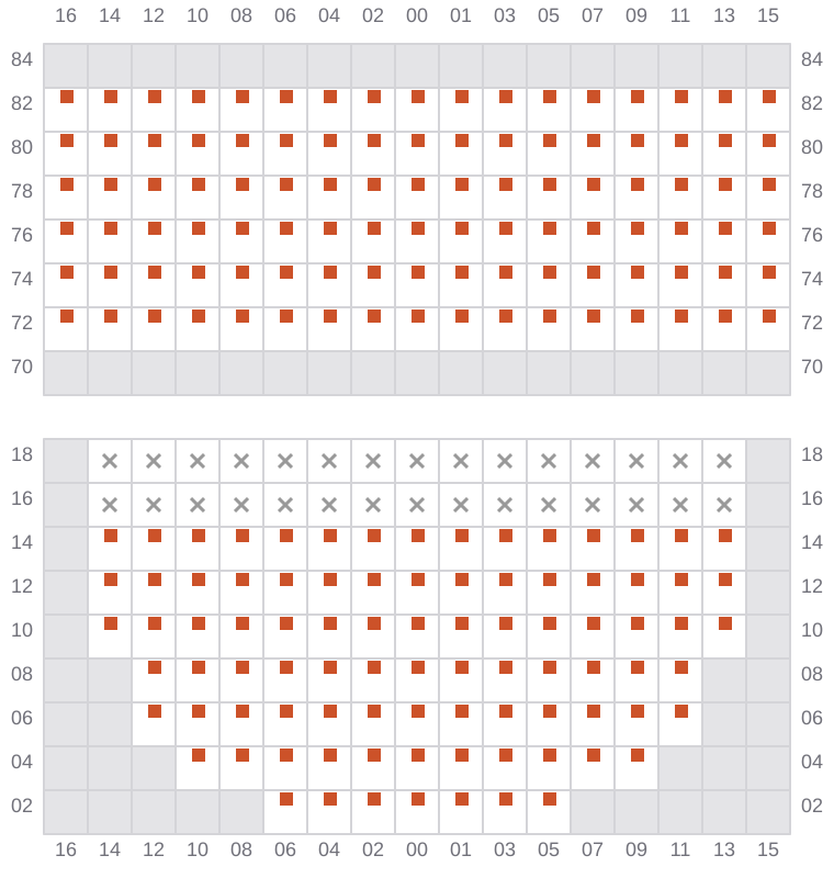 Bay 019 view and slots of MSC MAEVA