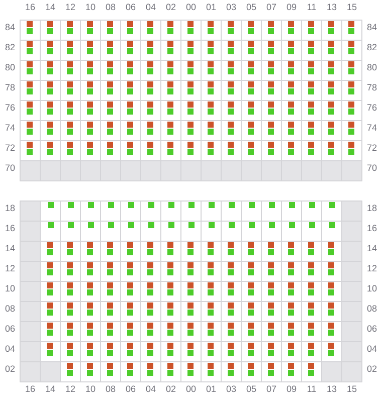 Bay 037 view and slots of MSC MAEVA