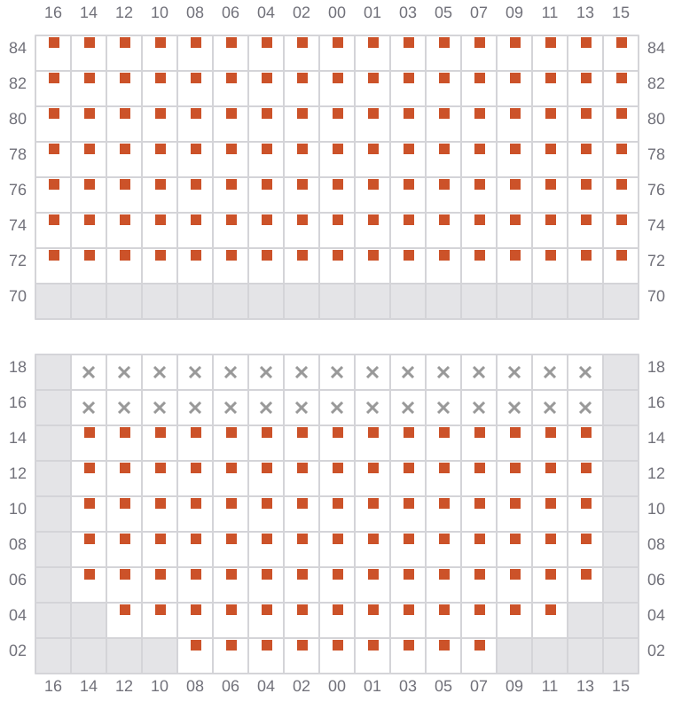 Bay 059 view and slots of MSC MAEVA