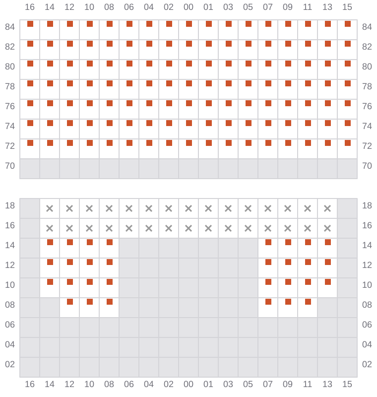 Bay 063 view and slots of MSC MAEVA