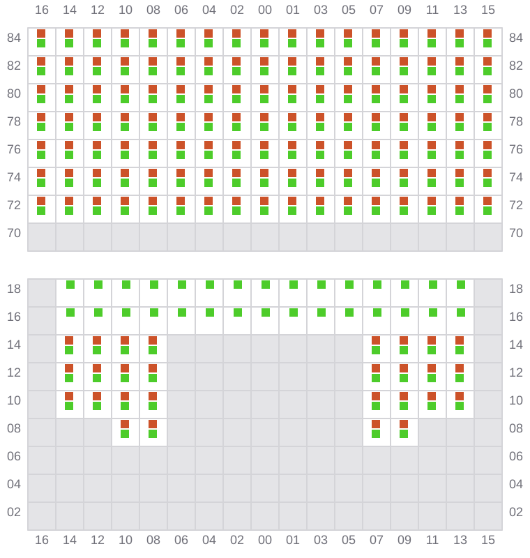 Bay 065 view and slots of MSC MAEVA