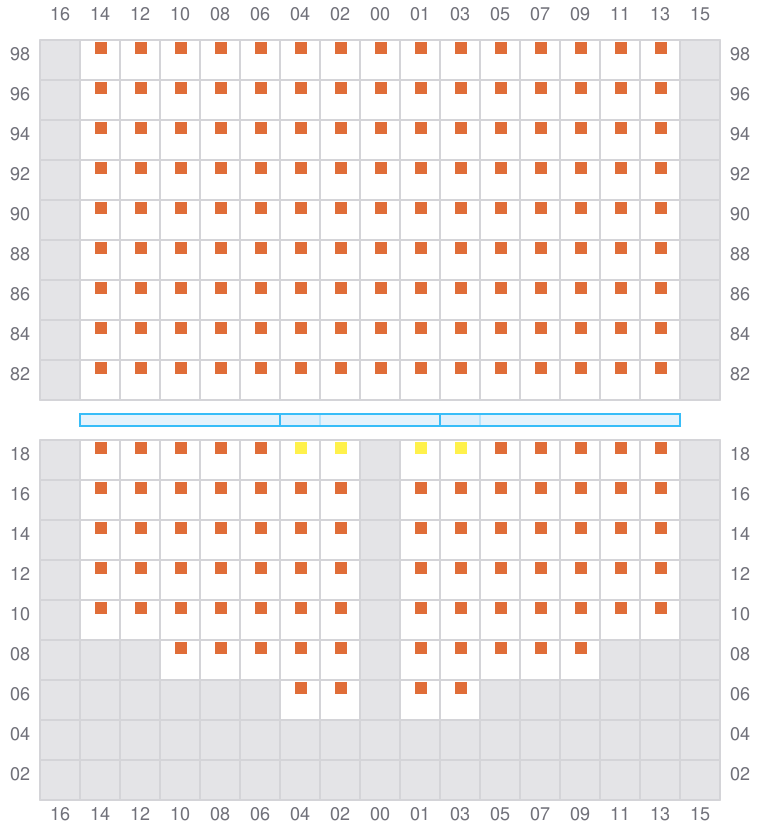 Bay 071 view and slots of CORNELIA MAERSK