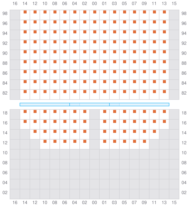 Bay 079 view and slots of CORNELIA MAERSK