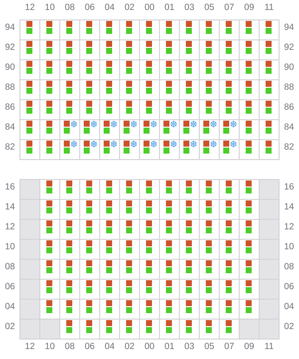 Bay 041 view and slots of MOANA