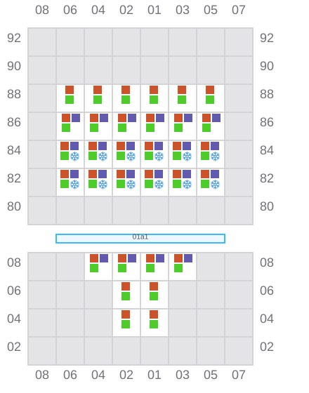 Bay 001 view and slots of CONTSHIP NEW