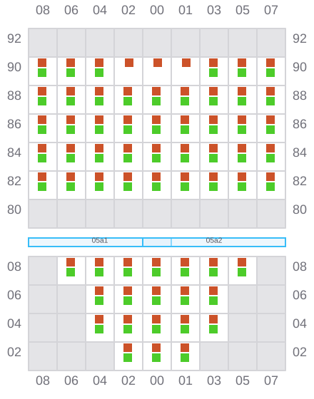 Bay 005 view and slots of CONTSHIP NEW