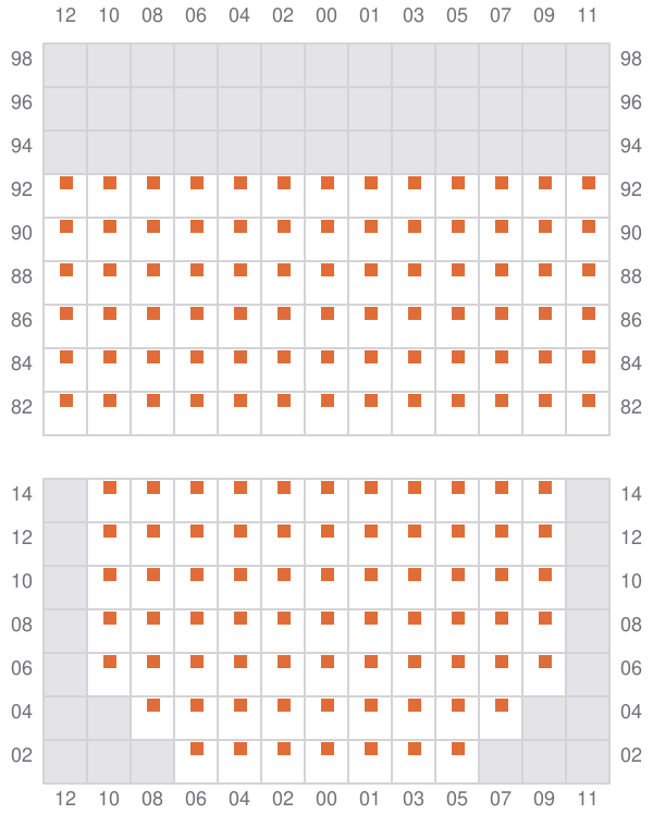 Bay 021 view and slots of YM EFFICIENCY