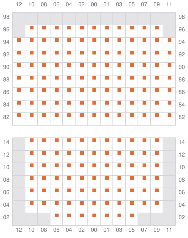 Bay 045 view and slots of YM EFFICIENCY