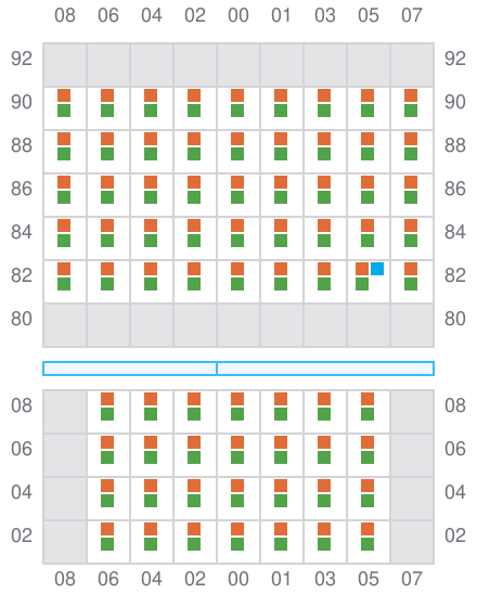 Bay 015 view and slots of CONTSHIP VIE
