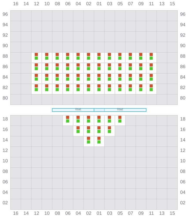 Bay 001 view and slots of CMA CGM MUSSET