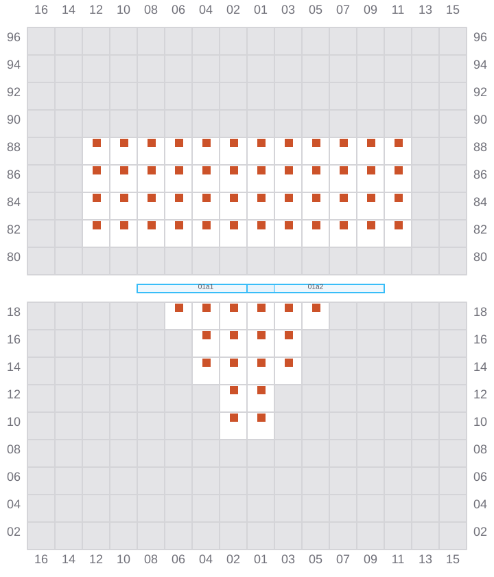 Bay 003 view and slots of CMA CGM MUSSET