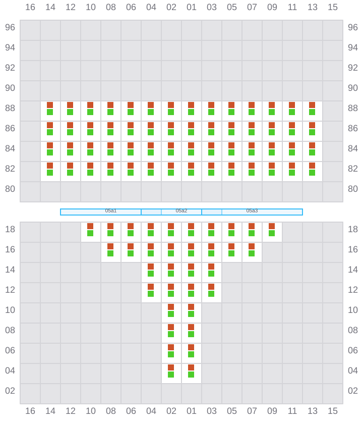 Bay 005 view and slots of CMA CGM MUSSET