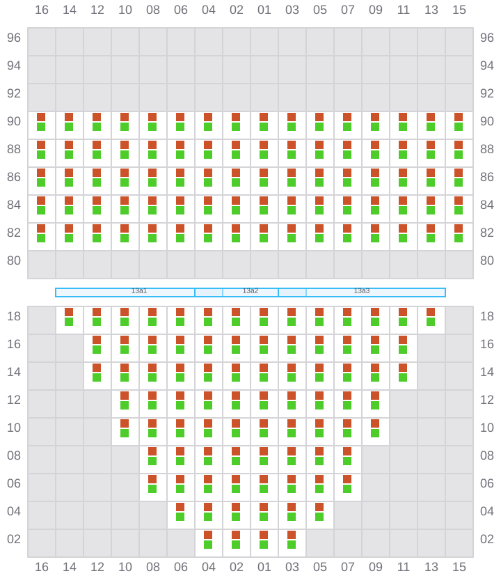 Bay 013 view and slots of CMA CGM MUSSET