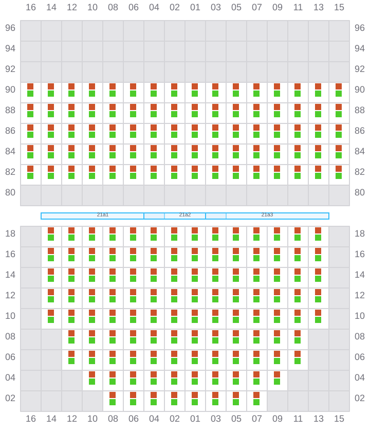 Bay 021 view and slots of CMA CGM MUSSET