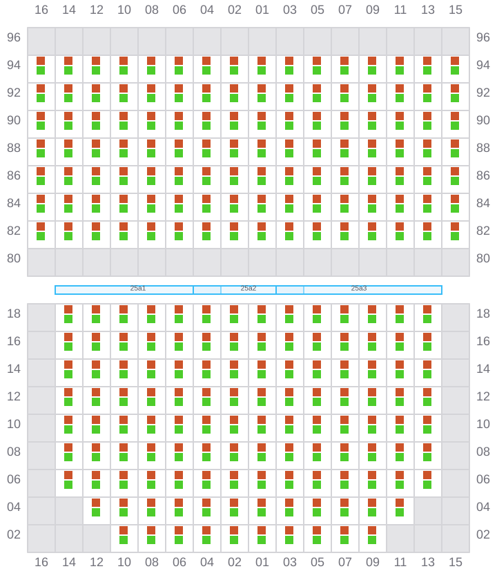Bay 025 view and slots of CMA CGM MUSSET