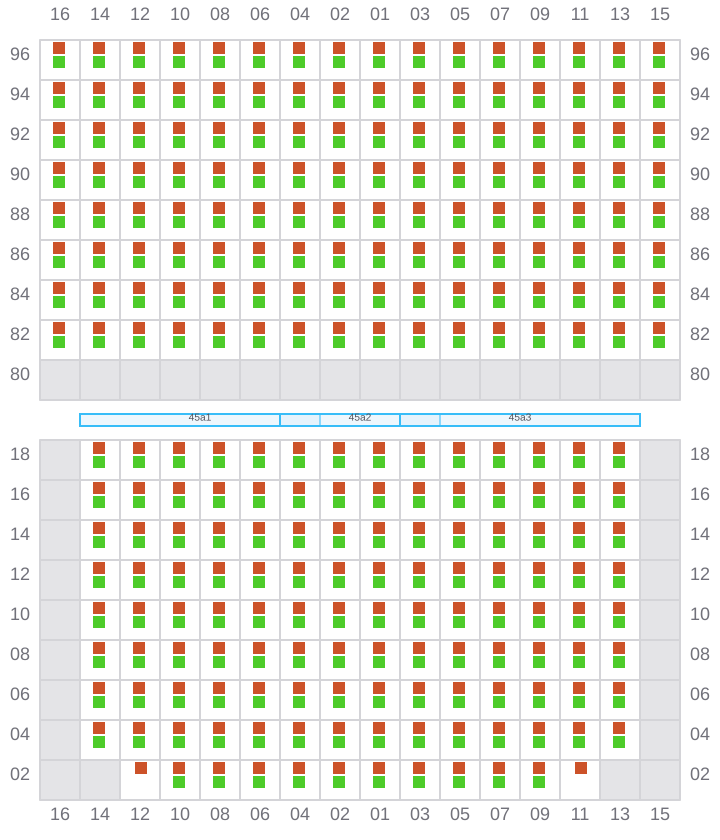 Bay 045 view and slots of CMA CGM MUSSET