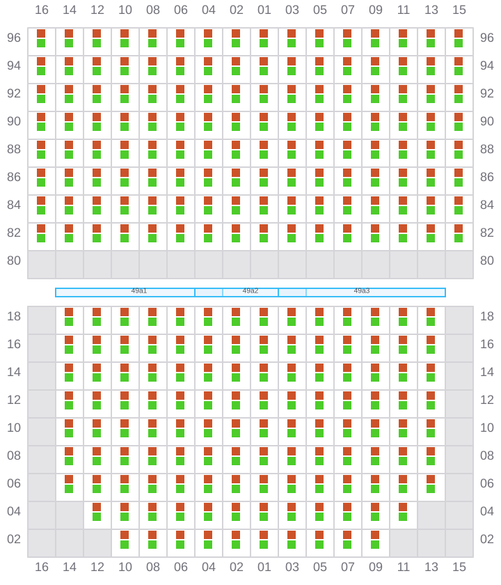 Bay 049 view and slots of CMA CGM MUSSET
